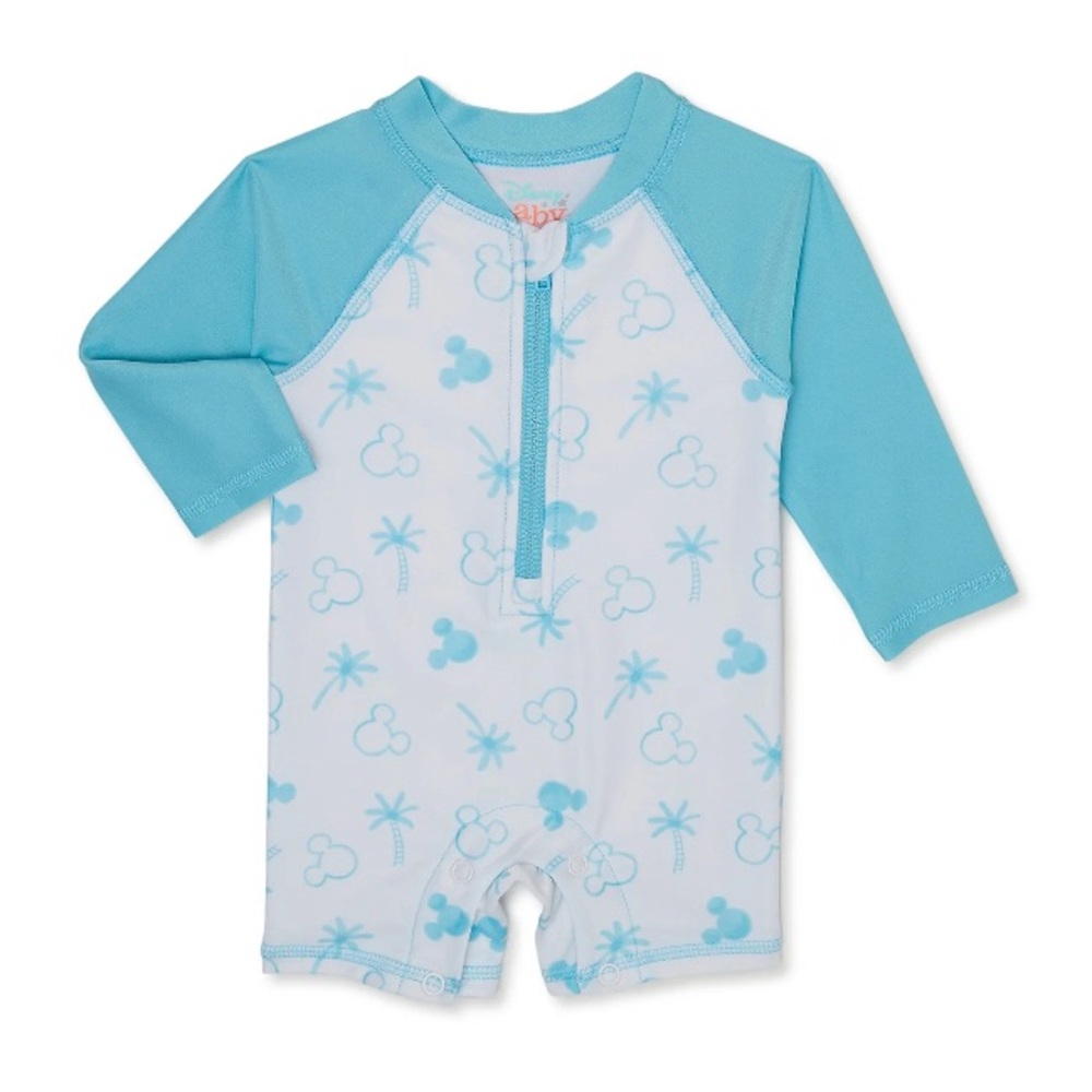 Disney Baby Mickey Mouse one piece long sleeve swimsuit; size: 6-9 months